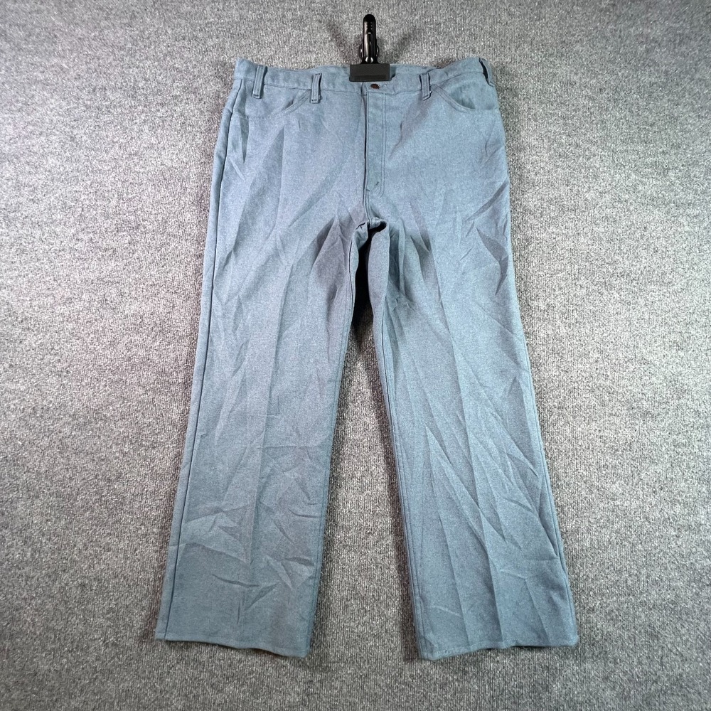 Vintage Levi's Chino Pant Mens 42x30 Blue Polyester Straight Preppy Career Baggy